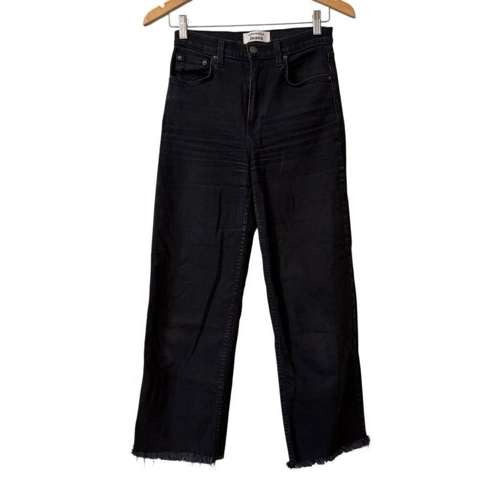 Reformation Size 26 Black Wash Jeans Slim Straight High Rise Ankle
